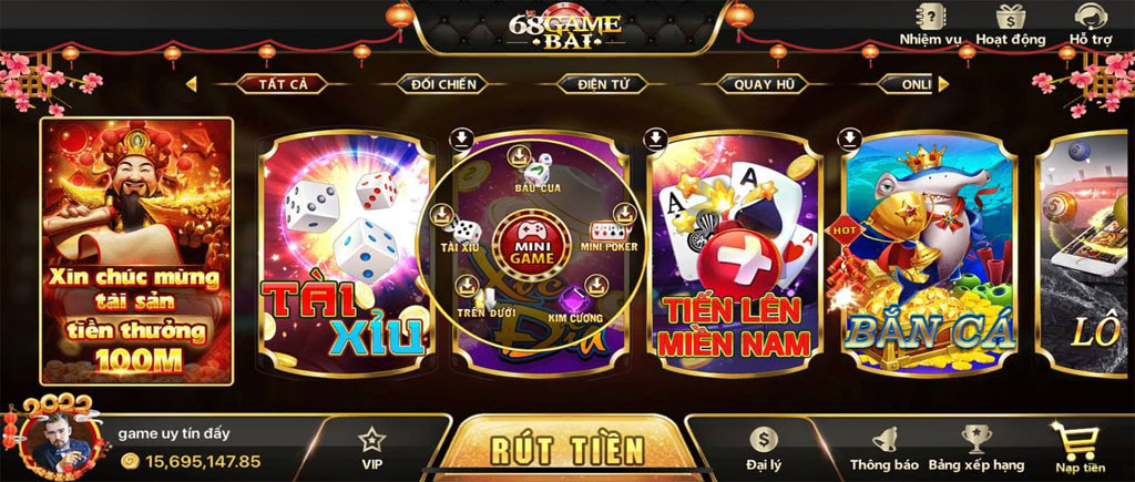 Kho trò chơi hấp dẫn tại 68 Game Bài