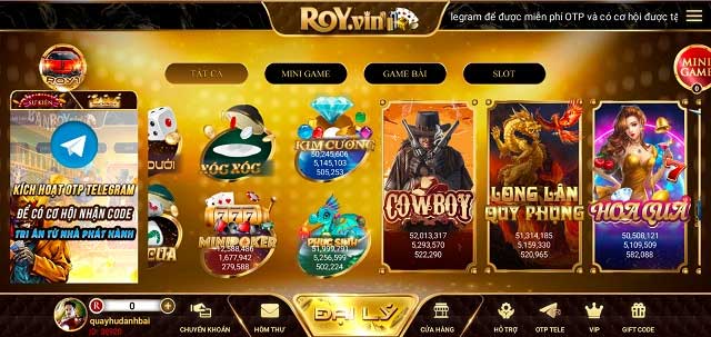 Trải nghiệm cổng game Roy Vin Club