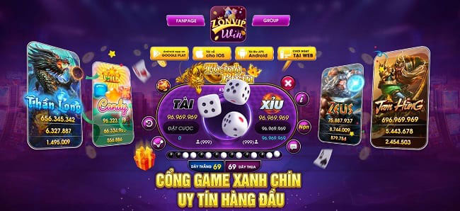 Thể loại game bài có tại Zonvip