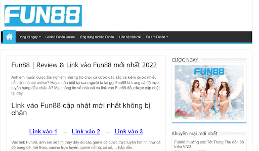 2. Cập nhật link vào Fun88 dự phòng